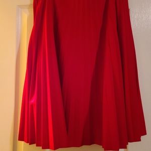 Calvin Klein Red Pleated Skirt